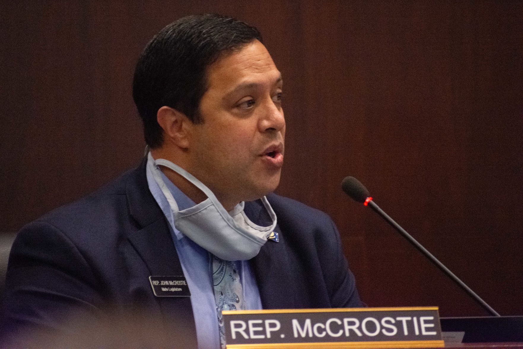 John McCrostie at Ethics hearing, by James Dawson